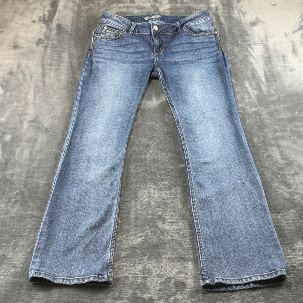 Wrangler Boot Cut Jeans Womens 9/10 Medium Wash Blue Denim 1007MWZDW
